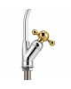 Wellon Premium RO Faucet with Gold Cross Handle | High Arc Drinking Water Tap | Chrome Finish | Countertop Mount | For RO & Water Purifier